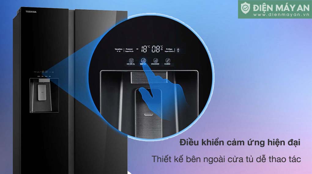 Tủ Lạnh Toshiba Inverter 568 Lít Side By Side GR-RS755WIA-PGV(22)-XK - bảng điều khiển